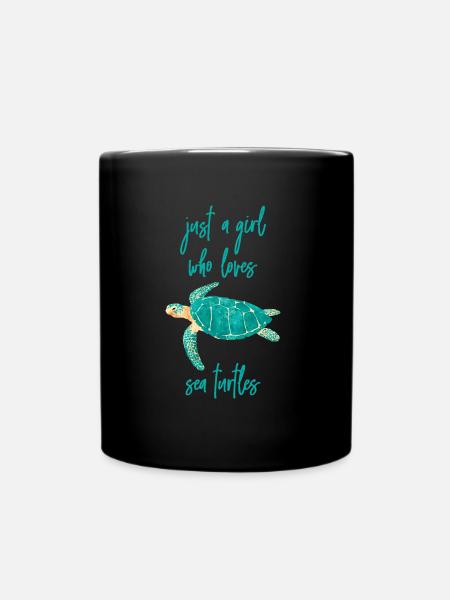 Meer Schildkröte Just a Girl who loves Turtles - Tasse einfarbig - Schwarz