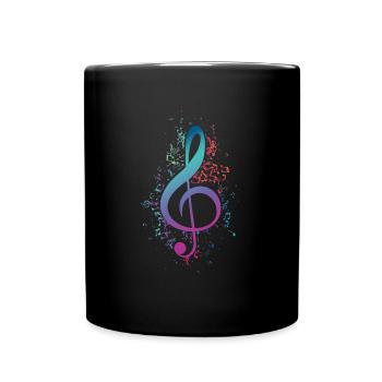 Clé de partition musicien cadeau de serrants - Mug uni - noir - Devant