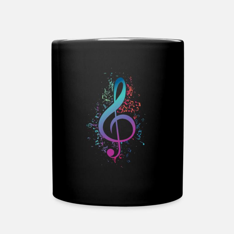 Notenschlüssel Musiker Geschenk Violinschlüssesl - Tasse einfarbig - Schwarz