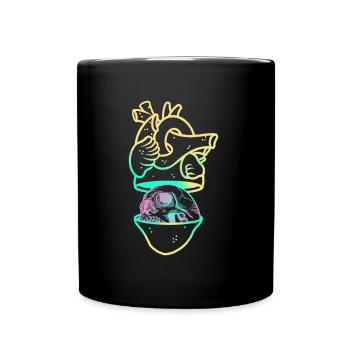 Heart Skull 1 yellow - Mug uni - noir - Devant