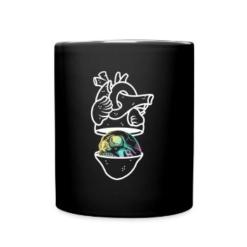 Heart Skull 1 white - Mug uni - noir - Devant