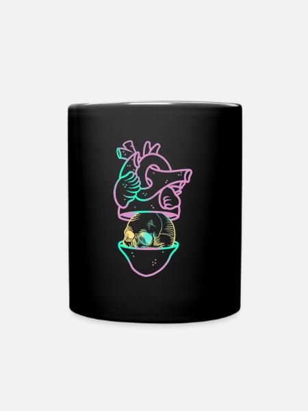 Heart Skull 2 mauve - Mug uni - noir