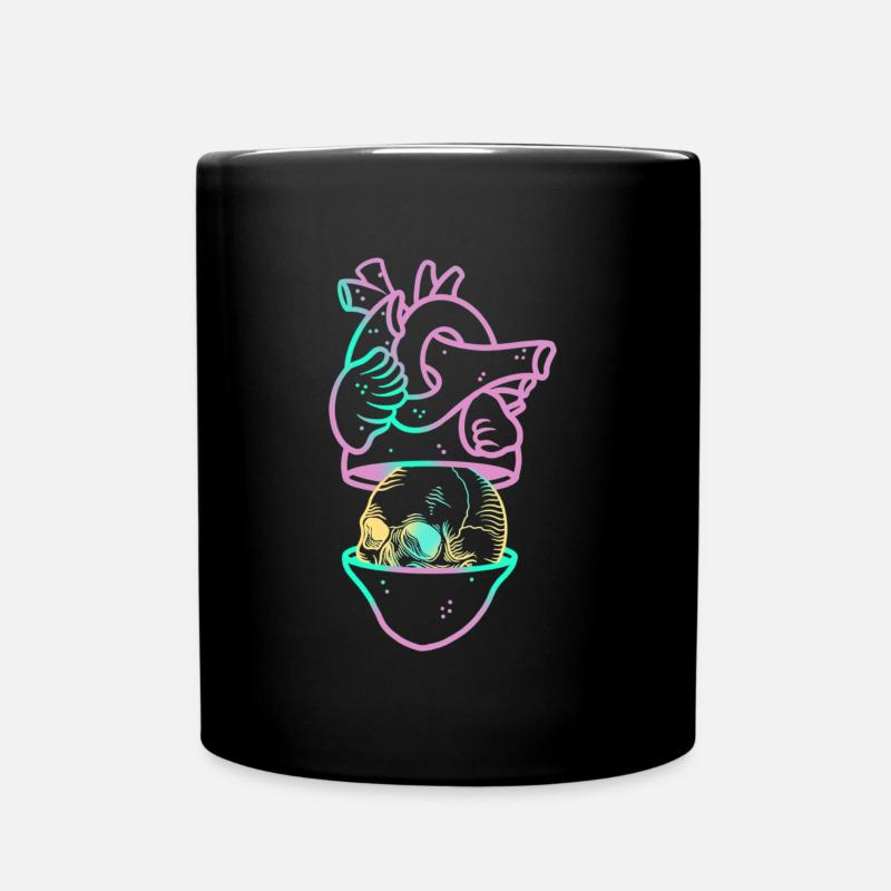 Heart Skull 2 mauve - Mug uni - noir