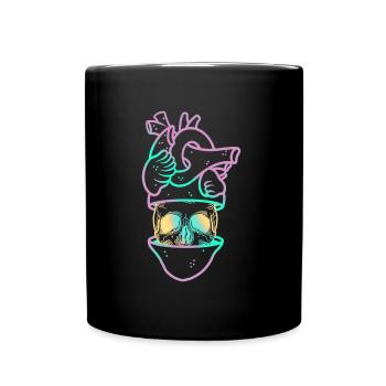 Heart Skull 3 mauve - Mug uni - noir - Devant
