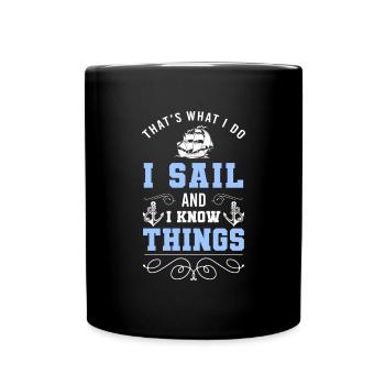 Sailing Ship Sailboat Sail Anchor - Full Colour Mug - black - Front