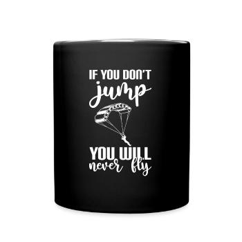 Skidiving Springen Pilot - Tasse einfarbig - Schwarz - Vorne
