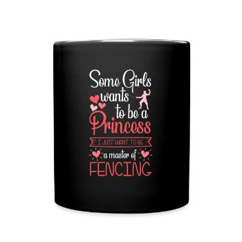 Fencing Sword Fighting En Garde Mask - Full Colour Mug - black - Front