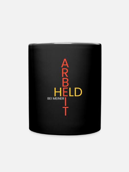 Held bei meiner Arbeit - Tasse einfarbig - Schwarz