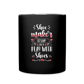 Schuhmacher Stiefel - Tasse einfarbig - Schwarz - Vorne