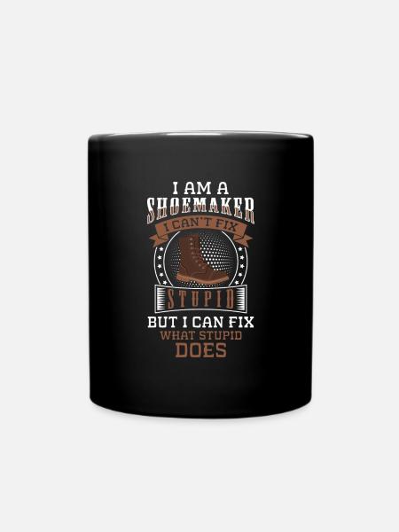 Cobbler Profession Bottes Cuir - Mug uni - noir