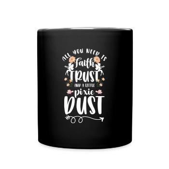 Fantasie Mädchen Magisch Prinzessin - Tasse einfarbig - Schwarz - Vorne