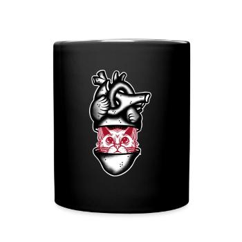 Heart Cat black and red - Mug uni - noir - Devant
