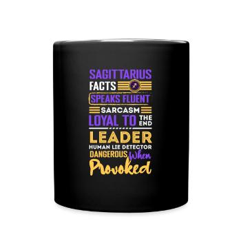 Sagittarius Astrology Star Birth Month - Full Colour Mug - black - Front