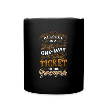 Bier Säufer Alkoholfreies Bier - Tasse einfarbig - Schwarz - Vorne