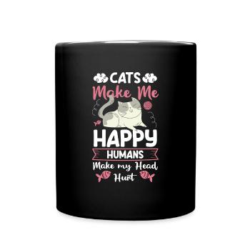 Cat Tiger - Full Colour Mug - black - Front
