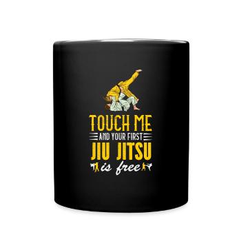 Touch Me and your first Jiu Jitsu is free - Full Colour Mug - black - Front