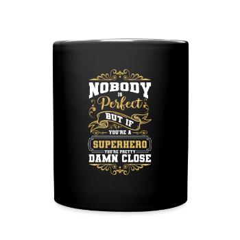 Everyday Heroes Cape Superpowers - Full Colour Mug - black - Front