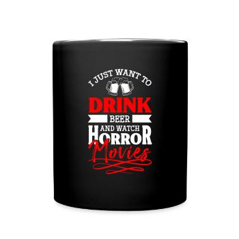 Filmliebhaber Kinoabend Hollywood - Tasse einfarbig - Schwarz - Vorne