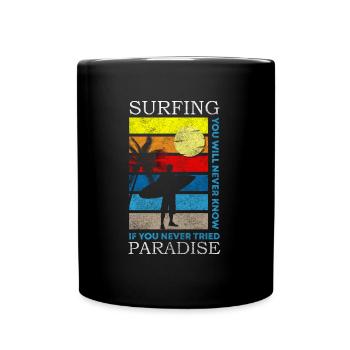 Surfer Surfergirl planche à voile - Mug uni - noir - Devant