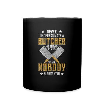 Profession de boucher steak - Mug uni - noir - Devant