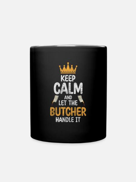 Schlachter Fleisch Schlachten - Tasse einfarbig - Schwarz