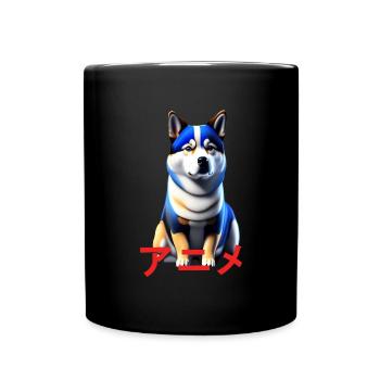 Shiba, Inu ,Art Anime Manga , Robot Dog - Mug uni - noir - Devant