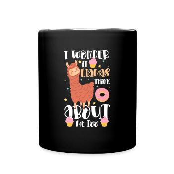 Llama Tier Weich - Tasse einfarbig - Schwarz - Vorne