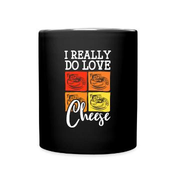 Amateur de fromage foodie fromagerie laitière - Mug uni - noir - Devant