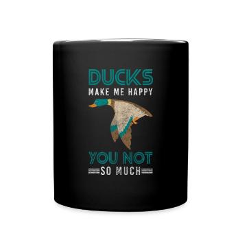 Caneton en caoutchouc Canard Bec Bain - Mug uni - noir - Devant