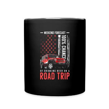 Road trip camping New world car - Full Colour Mug - black - Front