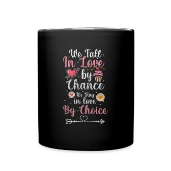 Heart Romance Kiss Family - Full Colour Mug - black - Front