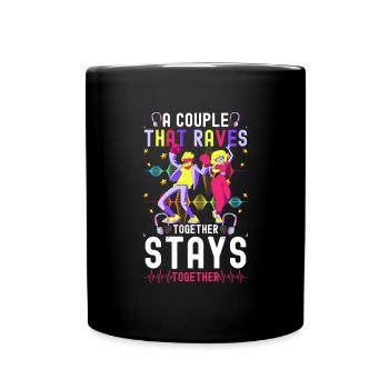 Rave House Musik Energie - Tasse einfarbig - Schwarz - Vorne