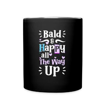 Glatzkopf Haarlos Haarschnitt - Tasse einfarbig - Schwarz - Vorne