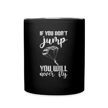 Parachute Airplane Sport Flying - Full Colour Mug - black - Front