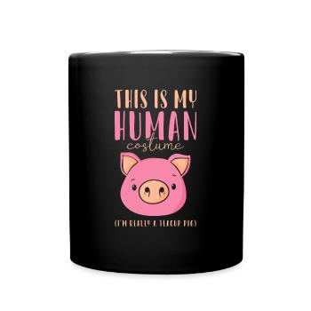 Teacup Pig Minipig Piggy - Full Colour Mug - black - Front