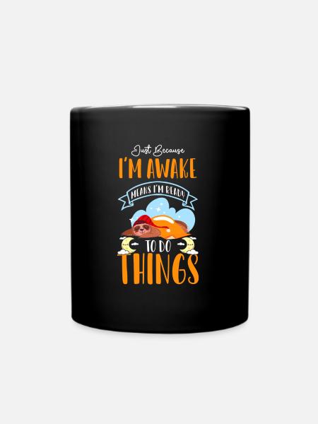 Schlafen Faul - Tasse einfarbig - Schwarz