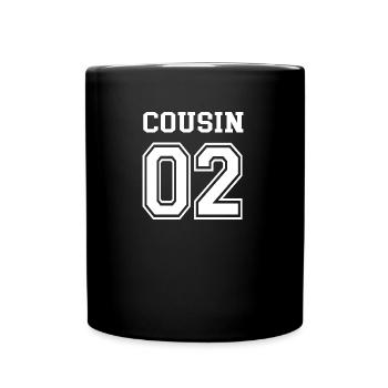 Cousin 02 Nummer 2 Geschwister Partnerlook Cousins - Tasse einfarbig - Schwarz - Vorne
