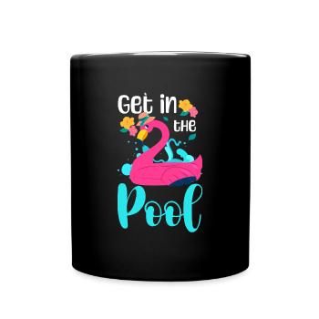 Swmming Pool Swimming Flamingo Summer - Full Colour Mug - black - Front