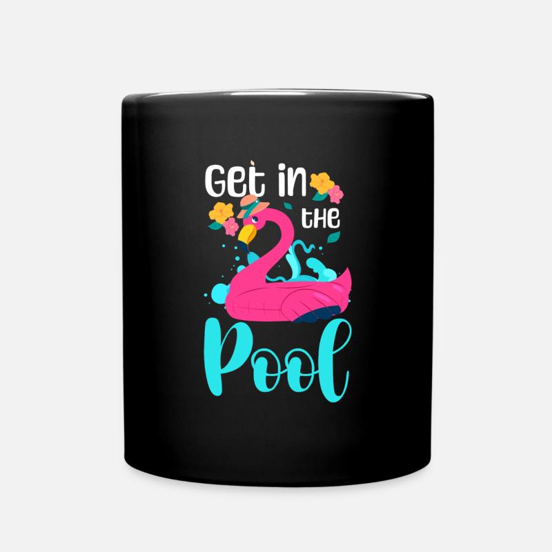 Swmming Pool Schwimmen Flamingo Sommer - Tasse einfarbig - Schwarz