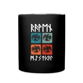 Krähe Dichter Schwarz Munin - Tasse einfarbig - Schwarz - Vorne