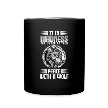 Loup Force Hurlement Lune - Mug uni - noir - Devant