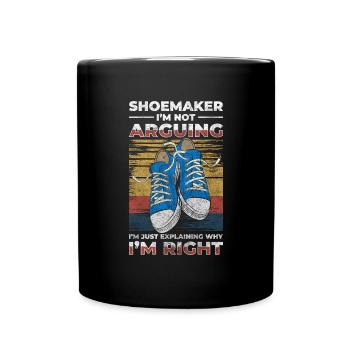 Handwerk Schuh Leder Original - Tasse einfarbig - Schwarz - Vorne