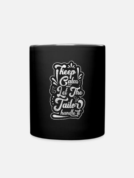 Schneider Schere Maßschneider Näherin - Tasse einfarbig - Schwarz