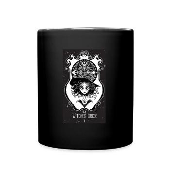 Witches circle oracle card - Full Colour Mug - black - Front