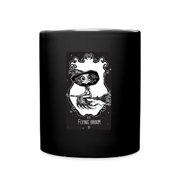 Flying broom carte d'oracle - Mug uni - noir - Devant