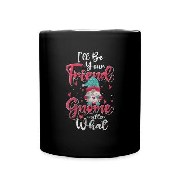 Dwarf Garden Gnome Christmas Leprechaun - Full Colour Mug - black - Front