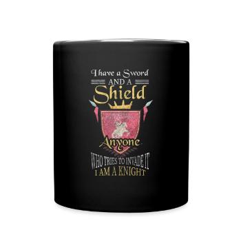 Ritter Burg Rüstung Adel - Tasse einfarbig - Schwarz - Vorne