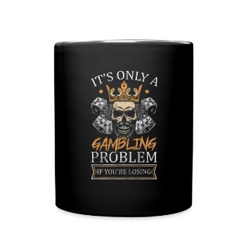 Player Casino Poker Face Full House - Full Colour Mug - black - Front