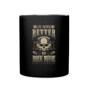 Rock Hardrocker Schlagzeug - Tasse einfarbig - Schwarz - Vorne