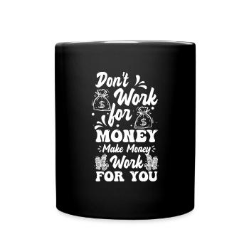 Reich Millionär Geschenk - Tasse einfarbig - Schwarz - Vorne